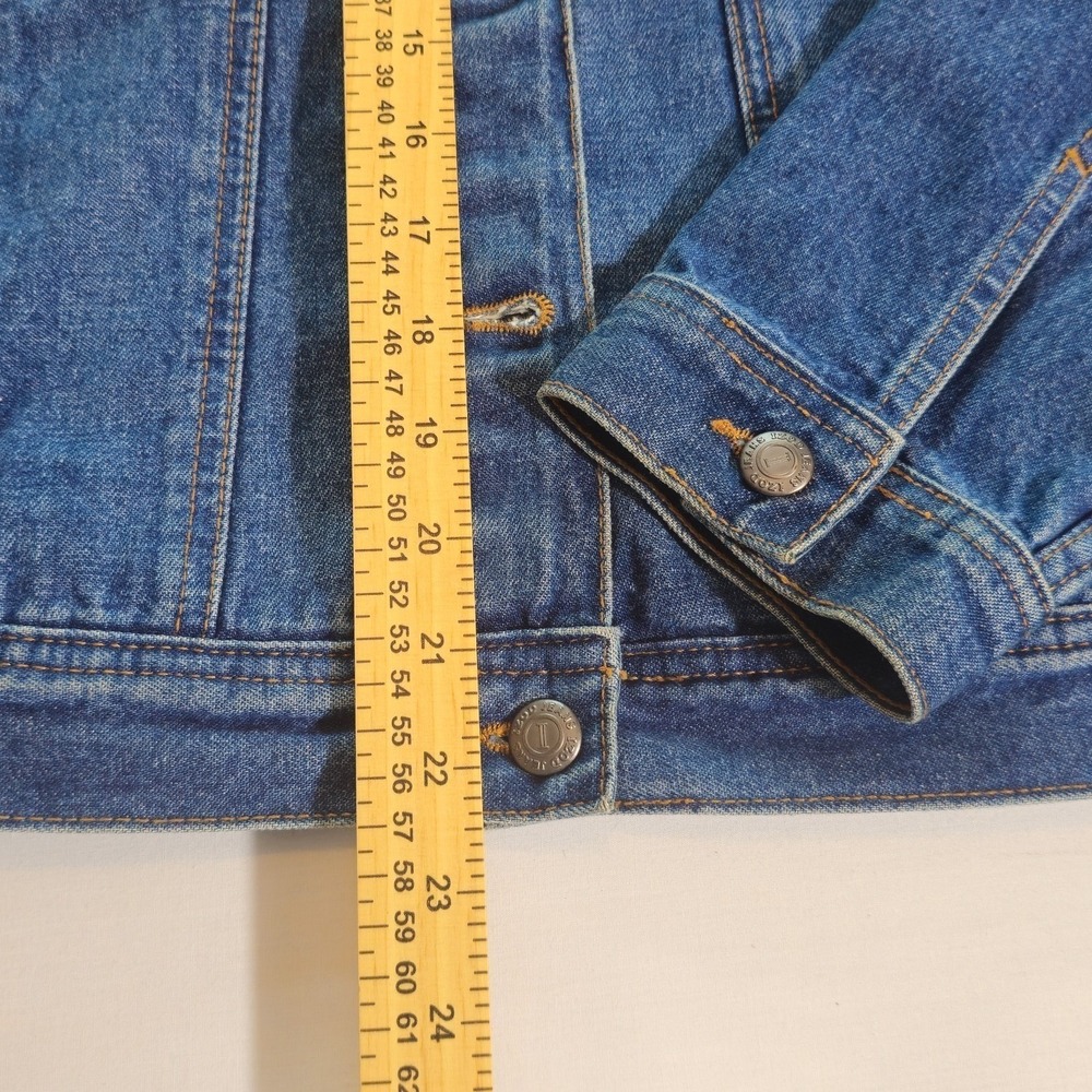 Vintage IZOD Blue Denim Jean Trucker Jacket Women's Size L Classic Button Front - Picture 9 of 11